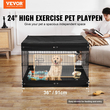VEVOR Dog Παρκοκρέβατο 4 πάνελ Πτυσσόμενο μεταλλικό στυλό γυμναστικής σκύλου με κάλυμμα στο κάτω μέρος