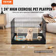 VEVOR Dog Παρκοκρέβατο 4 πάνελ Πτυσσόμενο μεταλλικό στυλό γυμναστικής σκύλου με κάτω μαξιλαράκι 36 in