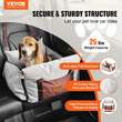 Κάθισμα αυτοκινήτου VEVOR Dog Booster Κάθισμα αυτοκινήτου Κάθισμα κατοικίδιων ζώων για μικρό σκύλο έως 25 λίβρες γκρι