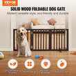 VEVOR Free Standing Dog Gate 24x60 ιντσών Ανεξάρτητη πύλη Pet Πτυσσόμενη καφέ