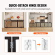 VEVOR Free Standing Dog Gate 24x60 ιντσών Ανεξάρτητη πύλη Pet Πτυσσόμενη καφέ