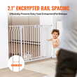 VEVOR Baby Gate, 29,5&quot;-53&quot; Extra Wide, 30&quot; High, Dog Gate για σκάλες, πόρτες και σπίτι, Easy Step Walk Thru Auto Close Child Gate Πύλη ασφαλείας για κατοικίδια με κιτ τοποθέτησης πίεσης και κιτ τοποθέτησης στον τοίχο, λευκό