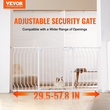 VEVOR Baby Gate, 29,5&quot;-57,8&quot; Extra Wide, 30&quot; High, Dog Gate για τις πόρτες και το σπίτι σκάλες, Easy Step Walk Thru Auto Close Child Gate Πόρτα ασφαλείας κατοικίδιων ζώων με κιτ τοποθέτησης πίεσης και κιτ τοποθέτησης στον τοίχο, λευκό