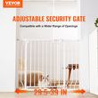 VEVOR Baby Gate, 29,5&quot;-39&quot; Extra Wide, 30&quot; High, Dog Gate για σκάλες Πόρτες και σπίτι, Easy Step Walk Thru Auto Close Child Gate Πύλη ασφαλείας κατοικίδιων ζώων με κιτ τοποθέτησης πίεσης και κιτ τοποθέτησης στον τοίχο, λευκό