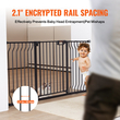 VEVOR Baby Gate, 29,5&quot;-57,8&quot; Extra Wide, 30&quot; High, Dog Gate για τις πόρτες και το σπίτι σκάλες, Easy Step Walk Thru Auto Close Child Gate Πόρτα ασφαλείας για κατοικίδια με κιτ τοποθέτησης πίεσης και κιτ τοποθέτησης στον τοίχο, μαύρο