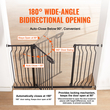 VEVOR Baby Gate, 29,5&quot;-53&quot; Extra Wide, 30&quot; High, Dog Gate για σκάλες Πόρτες και σπίτι, Easy Step Walk Thru Auto Close Child Gate Πύλη ασφαλείας κατοικίδιων ζώων με κιτ τοποθέτησης πίεσης και κιτ τοποθέτησης στον τοίχο, μαύρο