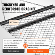 VEVOR Drag Harrow, 4&#039; x 5&#039; ATV Chain Harrow, Q235 Steel UTV Tractor Attachments Field Drag Mat για οριζόντια ισοπέδωση ή προετοιμασία χλοοτάπητα, ρυμουλκούμενος βαθμολογητής σβάρνας για Gravel Driveway, Farm, Field