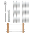 VEVOR 51 Pack Κιγκλίδωμα καλωδίου με σπείρωμα Τερματικό άκρο προσαρμογής για κιγκλίδωμα καλωδίου καταστρώματος 3,2 mm, ανοξείδωτο χάλυβα T316, Τεντωτήρας κιγκλιδώματος καλωδίου 3,2 mm για ξύλο/μεταλλικό στύλο, ασήμι
