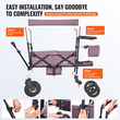 VEVOR Wagon καροτσάκι Push Pull Quad Πτυσσόμενο για 2 παιδιά με σκούρο μωβ κουβούκλιο