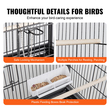VEVOR 52 ιντσών Standing Large Bird Cage, Carbon Steel Flight Bird Cage for Parakeets, Cockatiels, Paparots, Macaw with Rolling Stand και Tray