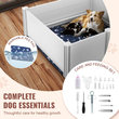 VEVOR Dog Whelping Box 48 x 48 x 18,1 in PVC with Rails Pee Pad for Dogs Puppies