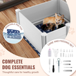 VEVOR Dog Whelping Box 38,6x38,6x18,1 σε PVC με Rails Pee Pad για σκύλους κουτάβια