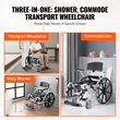 Αναπηρική καρέκλα ντους VEVOR 17,5 ιντσών Aloy Commode Αναπηρική καρέκλα μπάνιου για άτομα με ειδικές ανάγκες