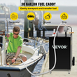 VEVOR 30 Gallon Caddy, Δεξαμενή αποθήκευσης καυσίμου με ρόδες, φορητό δοχείο καυσίμου με αντλία μεταφοράς Manuel, δοχείο καυσίμου βενζίνης ντίζελ για αυτοκίνητα, χορτοκοπτικά, ATV, σκάφη, Περισσότερα, Μαύρο
