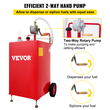 VEVOR 30 Gallon Fuel Caddy, Fuel Storage Tank σε 2 τροχούς, Φορητό Gas Caddy με Manuel Transfer Pump, βενζίνη ντίζελ δοχείο καυσίμου για αυτοκίνητα, χορτοκοπτικά, ATV, σκάφη, Περισσότερα, κόκκινο