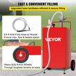 VEVOR 30 Gallon Fuel Caddy, Fuel Storage Tank σε 2 τροχούς, Φορητό Gas Caddy με Manuel Transfer Pump, βενζίνη ντίζελ δοχείο καυσίμου για αυτοκίνητα, χορτοκοπτικά, ATV, σκάφη, Περισσότερα, κόκκινο