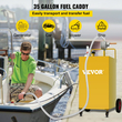 VEVOR Fuel Caddy, 35 Gallon, Δεξαμενή αποθήκευσης αερίου σε 4 τροχούς, με Manuel Transfer Pump, Δοχείο καυσίμου βενζίνης ντίζελ για αυτοκίνητα, χορτοκοπτικά, ATV, σκάφη, Περισσότερα, κίτρινο