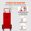 VEVOR Fuel Caddy, 35 γαλόνια, Δεξαμενή αποθήκευσης αερίου σε 4 τροχούς, με αντλία μεταφοράς Manuel, Δοχείο καυσίμου βενζίνης ντίζελ για αυτοκίνητα, χορτοκοπτικά, ATV, σκάφη, Περισσότερα, κόκκινο