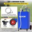 VEVOR 30 Gallon Fuel Caddy, Gas Storage Tank &amp; 4 Wheels, with Manuel Transfer Pump, βενζινοκίνητο δοχείο καυσίμου ντίζελ για αυτοκίνητα, χορτοκοπτικά, ATV, σκάφη, Περισσότερα, μπλε