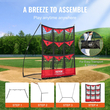 VEVOR 9 Hole Baseball Net, 36&quot;x30&quot; Softball Baseball Training Equipment for Hitting Pitching Practice, Φορητό βοήθημα γυμναστικής γρήγορης συναρμολόγησης με τσάντα μεταφοράς, Strike Zone, Ground Stakes, για νέους ενήλικες