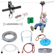 Κιτ Zipline VEVOR για παιδιά και ενήλικες, κιτ φερμουάρ 100 ποδιών έως 500 λίβρες, φερμουάρ Γρήγορης εγκατάστασης σε εξωτερικό χώρο πίσω αυλής, Ψυχαγωγία παιδικής χαράς με φερμουάρ από ανοξείδωτο χάλυβα, φρένο ελατηρίου, ζώνη ασφαλείας, κάθισμα