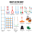 VEVOR 2x50 ft Ninja Warrior Obstacle Course Kids Outdoor Slackline 12 Obstacles