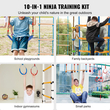 VEVOR 2x60 ft Ninja Warrior Obstacle Course Kids Outdoor Slackline 14 Obstacles
