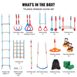 VEVOR 2x60 ft Ninja Warrior Obstacle Course Kids Outdoor Slackline 14 Obstacles