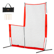 VEVOR L Screen Baseball για Batting Cage, 7x7 ft Baseball &amp; Softball Screen Safety, Body Protector Φορητή οθόνη κτύπημα με τσάντα μεταφοράς &amp; πασσάλους εδάφους, δίχτυ μπέιζμπολ για προστασία pitchers