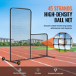VEVOR L Screen Baseball για Batting Cage, 7x7 ft Softball Screen Safety, Body Protector Φορητή οθόνη κτύπημα με τσάντα μεταφοράς, ρόδες, πασσάλους εδάφους, βαρέως τύπου δίχτυ ρίψης για προστασία Pitchers
