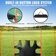 VEVOR 3-IN-1 Lacrosse Goal with Backstop and Target, 12&#039; x 9&#039; Lacrosse Net, Steel Frame Backyard Lacrosse Rebounder Equipment, Γρήγορη και εύκολη εγκατάσταση εκπαιδευτικό δίχτυ, ιδανικό για προπόνηση ενηλίκων νέων, πορτοκαλί