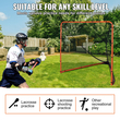 VEVOR Lacrosse Goal, δίχτυ λακρός 6&#039; x 6&#039;, αναδιπλούμενος φορητός εξοπλισμός εκπαίδευσης λακρός αυλής, δίχτυ προπόνησης από χαλύβδινο πλαίσιο, στόχος λακρός γρήγορης και εύκολης εγκατάστασης, ιδανικό για προπόνηση ενηλίκων νέων, πορτοκαλί