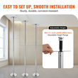 VEVOR Professional Dancing Pole, Spinning Static Dancing Pole Kit, Φορητό αφαιρούμενο κοντάρι, 45mm βαρέως τύπου κοντάρι από ανοξείδωτο ατσάλι, κοντάρι γυμναστικής με ρυθμιζόμενο ύψος, για γυμναστική στο σπίτι στο σπίτι, ασημί