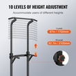 VEVOR Power Tower Dip Station, ρυθμιζόμενο ύψος 10 επιπέδων Stand Bar Pull Up, Πολυλειτουργικός εξοπλισμός προπόνησης δύναμης με 4 καλύμματα ποδιών αναρρόφησης, Home Gym Fitness Dip Bar Station, 330LBS