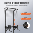 VEVOR Power Tower με πάγκο, ρυθμιζόμενο ύψος 10 επιπέδων Pull Up Stand Dip Station &amp; αποσπώμενο πάγκο, Πολυλειτουργικός εξοπλισμός γυμναστικής για γυμναστήριο στο σπίτι με πλάτη, αγκώνες, 440LBS