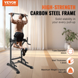 VEVOR Power Tower Dip Station, 10-επίπεδα ρυθμιζόμενο ύψος βάσης Pull Up Bar, Πολυλειτουργικό Γυμναστήριο Home Gym Strength Training Fitness Fitness εξοπλισμός με ρυθμιζόμενη πλάτη 7 επιπέδων, PU Ebow Pads, 440LBS