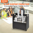 VEVOR Blueprint Roll File Holder 50 Slots Κινητό Ξύλινο καλάθι αποθήκευσης Blueprint