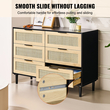 Συρταριέρα VEVOR Rattan Dresser Natural Rattan Closet Dresser 6 Συρτάρια για υπνοδωμάτιο
