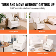 VEVOR Electronic Power Recliner and Swivel Glider, 250 lbs Weight Capacity Swivel Glider Recliner Chair με ρυθμιζόμενη γωνία, πολυεστερική επιφάνεια ανάκλιντρο για σαλόνι, υπνοδωμάτιο, υπόλευκο