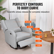 VEVOR Electronic Power Recliner and Swivel Glider, 250 lbs Weight Capacity Swivel Glider Recliner Chair με ρυθμιζόμενη γωνία, πολυεστερική επιφάνεια ανάκλιντρο για σαλόνι, υπνοδωμάτιο, ανοιχτό γκρι