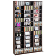 VEVOR Media Storage Cabinet 12 στρωμάτων Ρυθμιζόμενα ράφια DVD 1080 CD Espresso