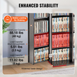 VEVOR Media Storage Cabinet 4 στρώσεων Ρυθμιζόμενα ράφια DVD 576 CD Espresso