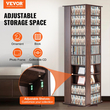 VEVOR Spinning Media Tower 4-Sided Revolving Media Tower 1040 CD Espresso