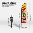 VEVOR Burger Restaurant Advertising Feather Flag Kit Swooper Flag Poles 16,3 FT