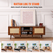 Βάση τηλεόρασης VEVOR Rattan για βάση τηλεόρασης Boho 65&quot; με ενσωματωμένη υποδοχή καρυδιάς