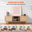 Βάση τηλεόρασης VEVOR Rattan για βάση τηλεόρασης Boho 65&quot; με ενσωματωμένη υποδοχή Oak