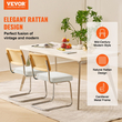 Καρέκλες VEVOR Rattan, Σετ 2, Μοντέρνα Καρέκλα Τραπεζαρίας Mid Century, Επενδυμένη Βελούδινη Καρέκλα Accent με Πλάτη Rattan, Ρετρό Καρέκλα Τραπεζαρίας Κουζίνας για Σαλόνι, Υπνοδωμάτιο, Αναγνωστήριο, Γραφείο, Λευκό