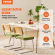 Καρέκλες VEVOR Rattan, Σετ 2, Μοντέρνα Καρέκλα Τραπεζαρίας Mid Century, Επενδυμένη Βελούδινη Καρέκλα Accent με Πλάτη Rattan, Ρετρό Καρέκλα Τραπεζαρίας Κουζίνας για Σαλόνι, Υπνοδωμάτιο, Αναγνωστήριο, Γραφείο, Πράσινο