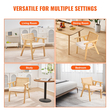 Καρέκλα VEVOR Rattan, Μοντέρνα Καρέκλα Τραπεζαρίας Mid Century με υποβραχιόνιο, Επενδυμένη Καρέκλα με Πλάτη Rattan, Ρετρό Καρέκλα Κουζίνας Rattan Τραπεζαρίας για Σαλόνι, Υπνοδωμάτιο, Αναγνωστήριο και Γραφείο, Μπεζ