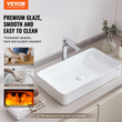VEVOR Μοντέρνος Κεραμικός Νεροχύτης Μπάνιου 24&quot;x13,8&quot; Πάγκος Νεροχύτης Μπάνιου Λευκός